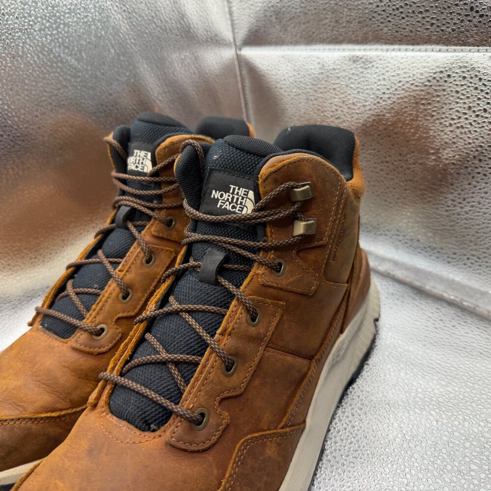 Size 12 The North‎ Face Vals II Mid Brown Mens Leather Waterproof Hiking Boots - Picture 5 of 10